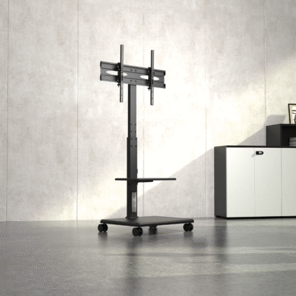 Compact Rolling TV Cart With Height Adiustment